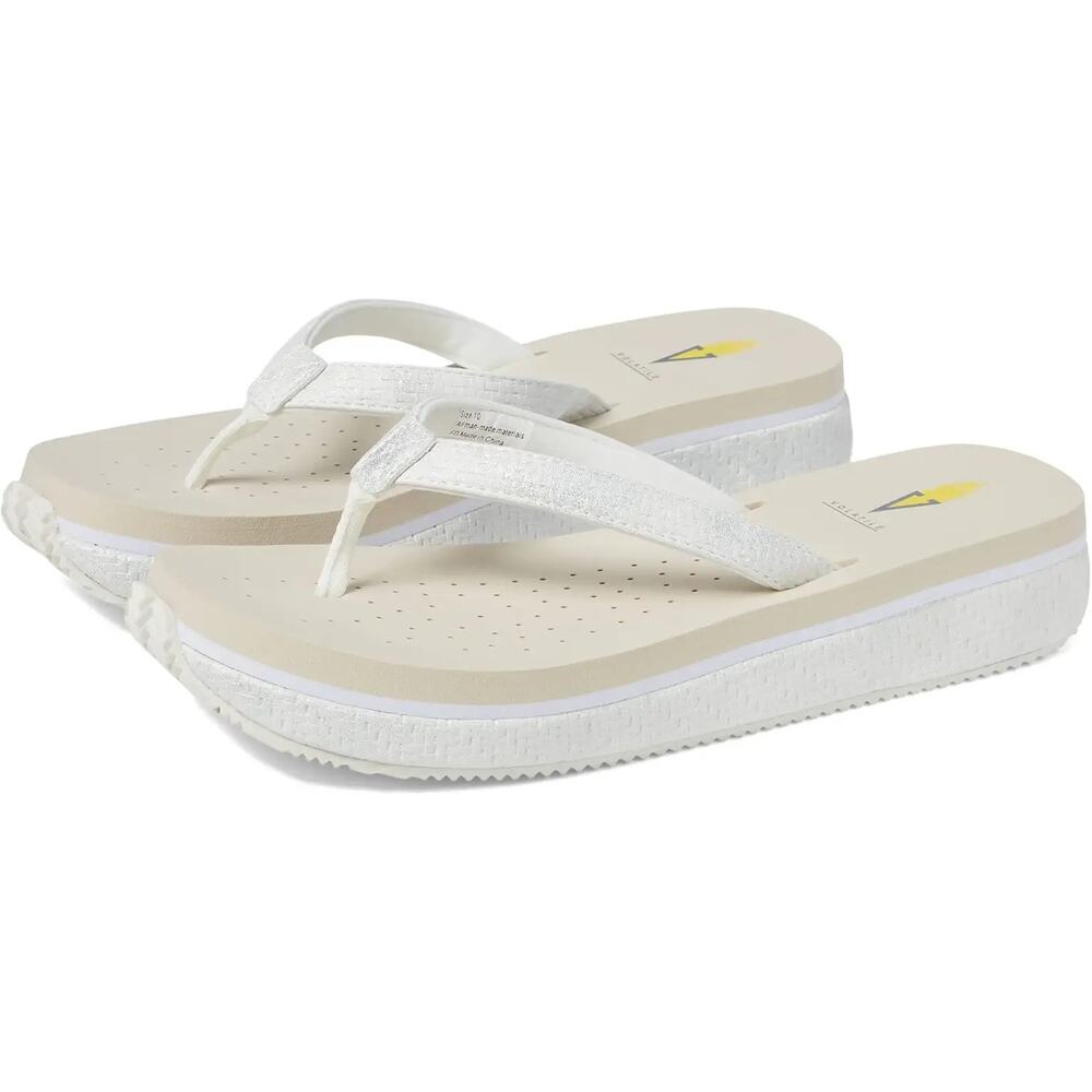 VOLATILE Untamed Flip Flops PV102 in White Metallic, Size 11, New in Box